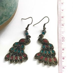 Peacock earrings